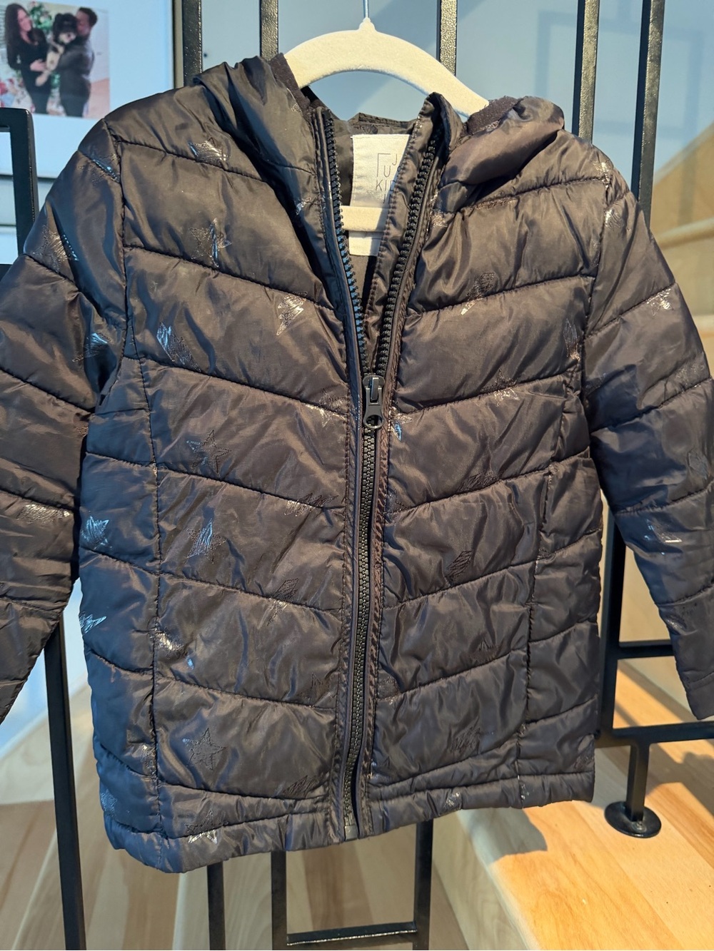 Kids Hooded Puffer Jacket - Black